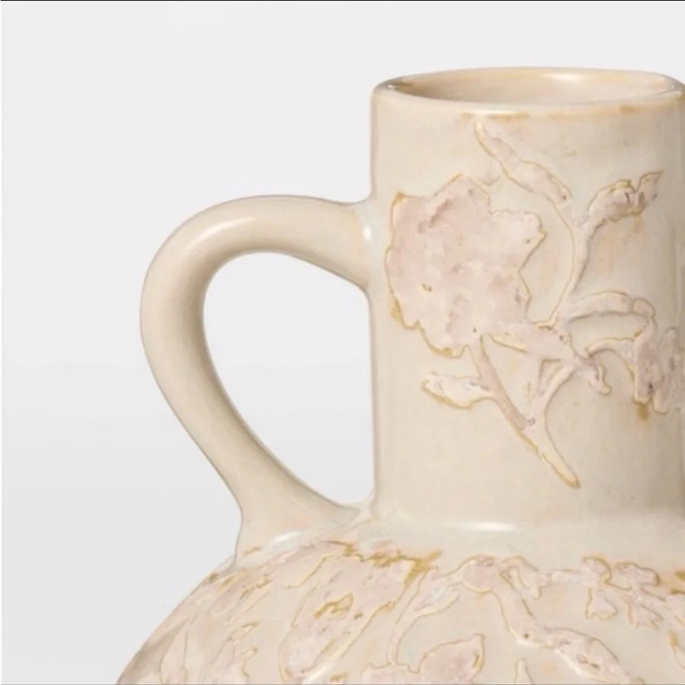 Floral Ceramic Vase Beige - Threshold designed with Studio McGee